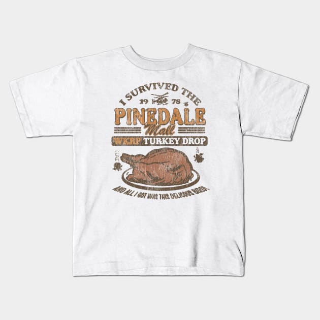 Vintage WKRP Turkey Drop Pinedale Kids T-Shirt by raykut